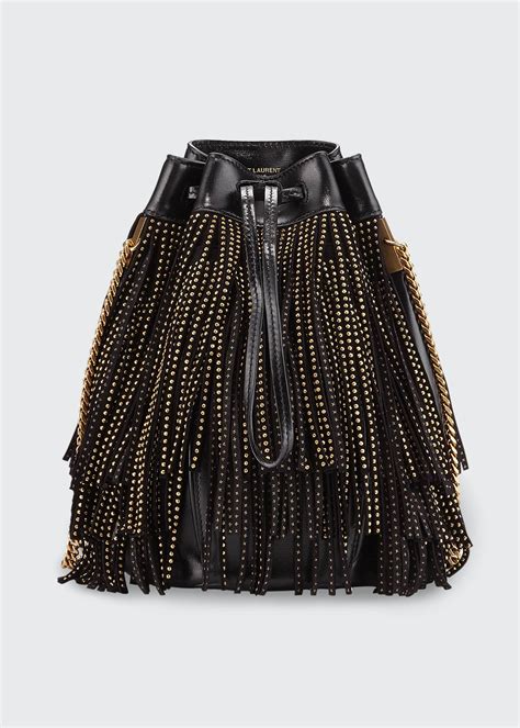 Saint Laurent Talitha Small YSL Monogram North/South Fringe 